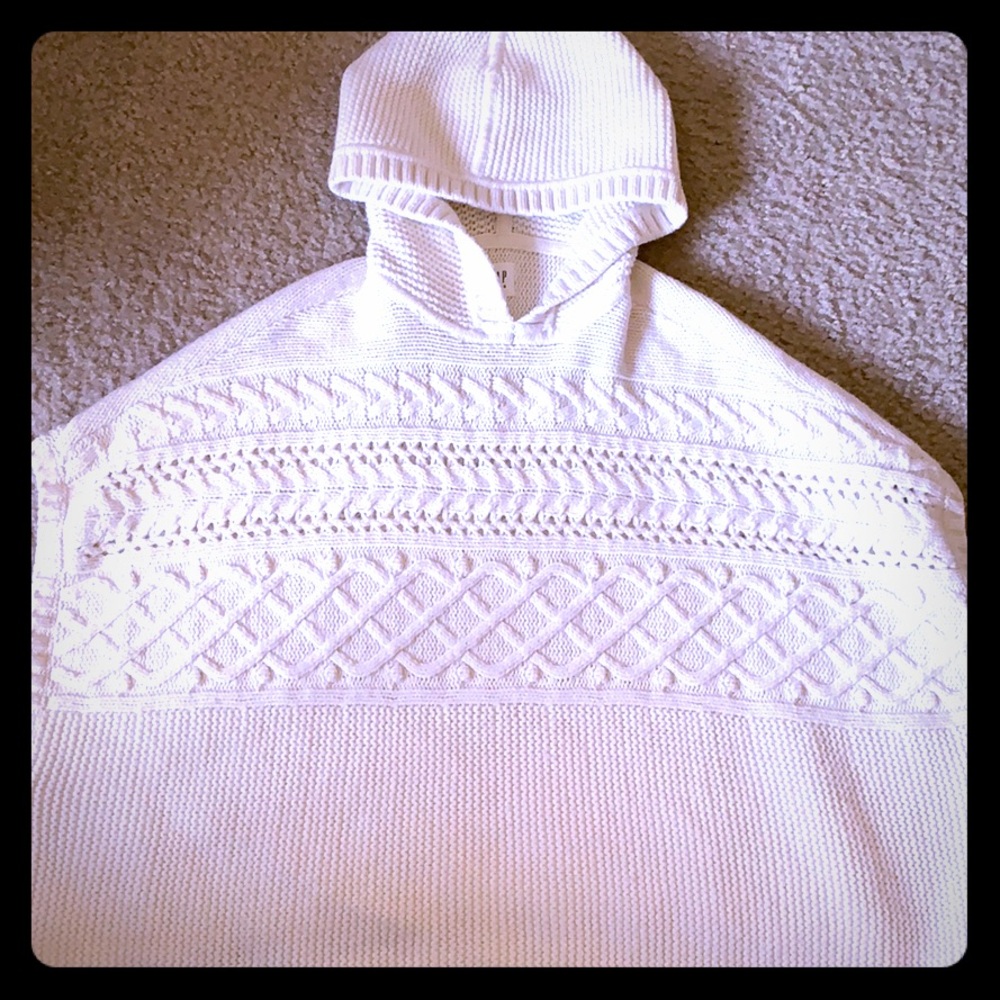 Gap cream wool blend girls sweater poncho